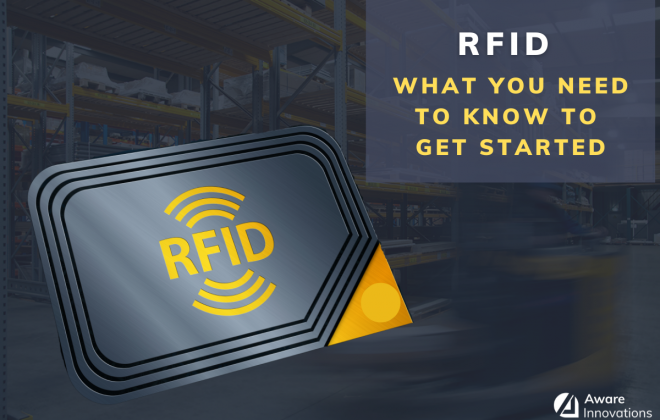 Image of an RFID chip and text that reads "RFID What you need to know to get started"