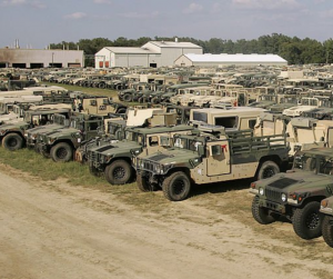 Vehicles waiting for maintenance at the Red River Army Depot are tagged with Cellular GPS tags.